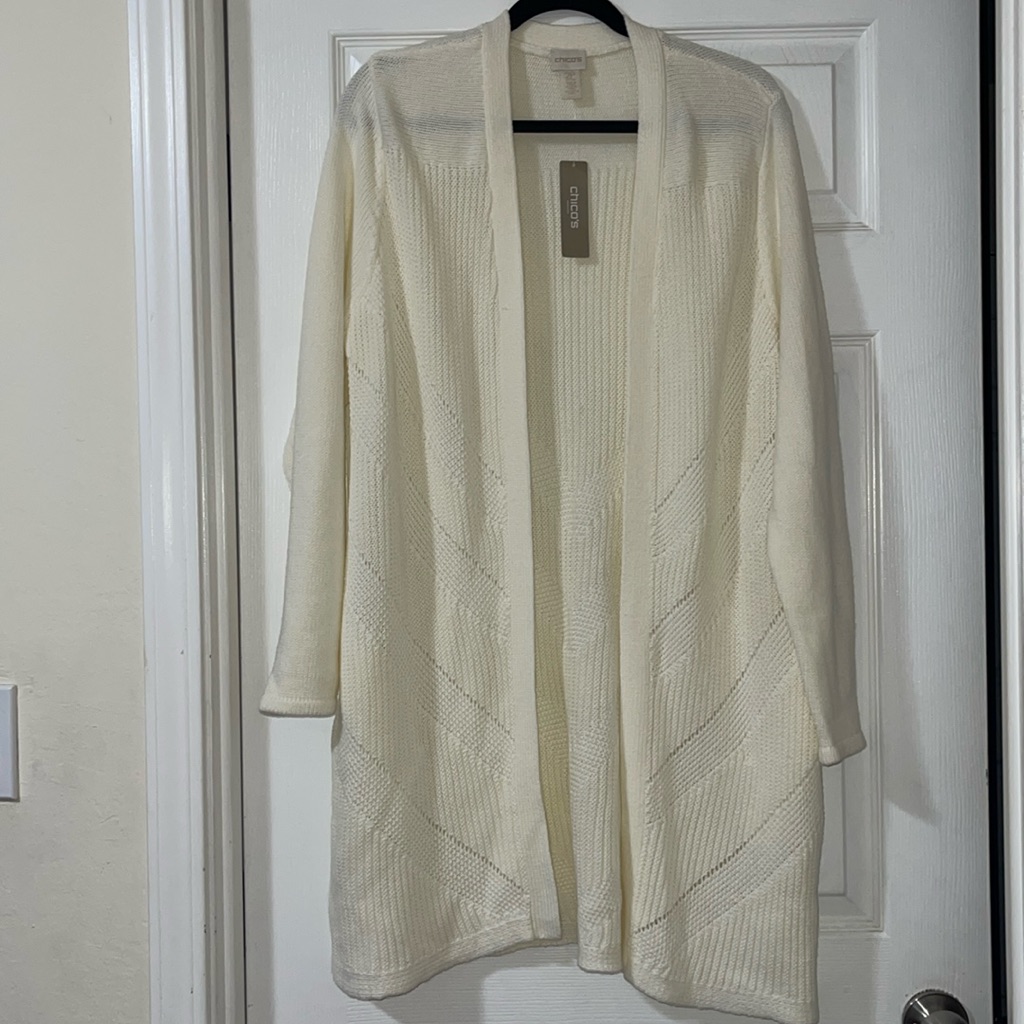 Nwt Chicos Woven Cardigan Size Medium Petite (Chicos’s 2p)
